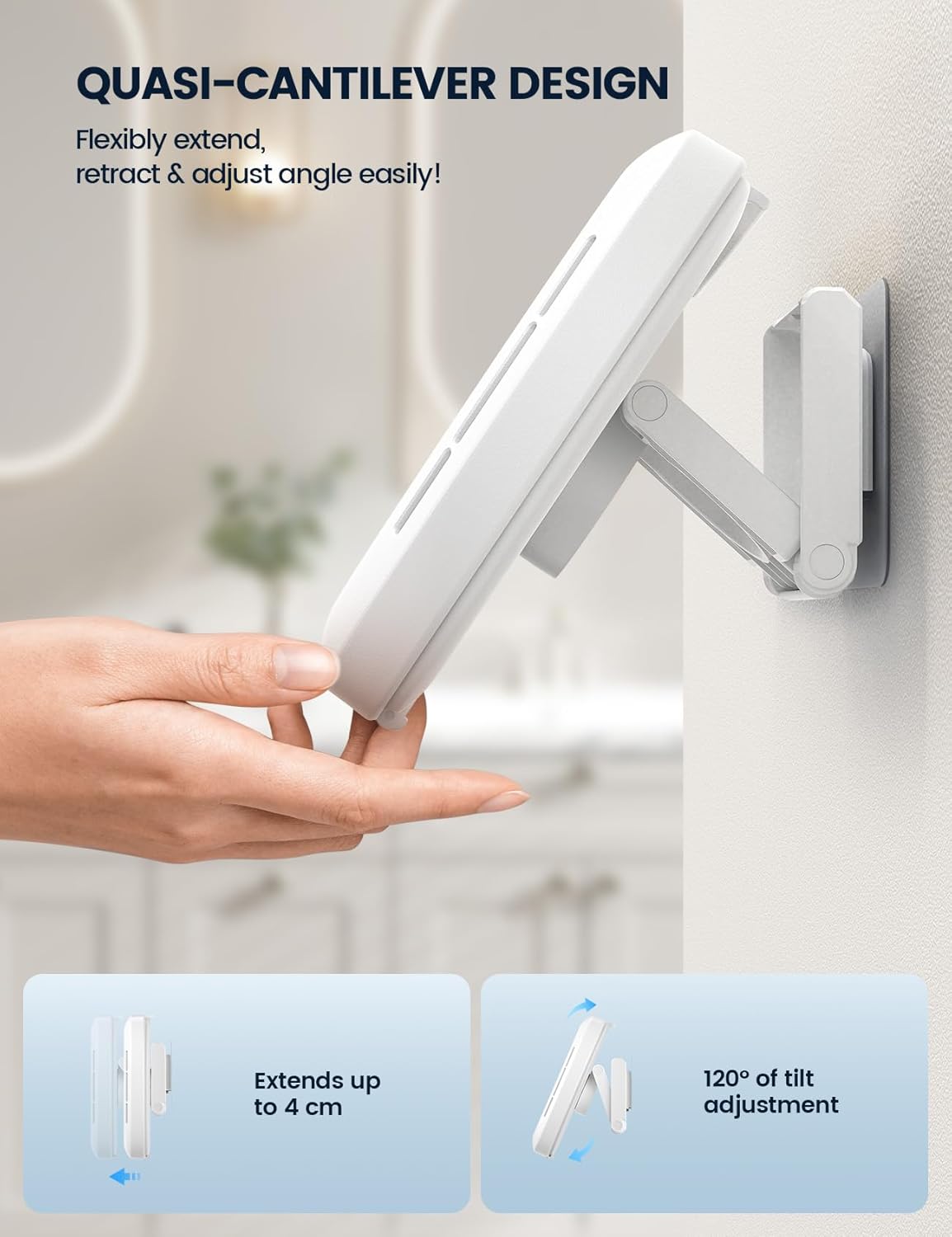 Lamicall Shower Phone Holder with Speaker Holes, IPX6 Waterproof Clear Sound & 480° Rotation Shower Case Accessories, Waterproof Bathroom Wall Mount for iPhone 17 16 Pro Max Air, S25 Ultra, 4-7" Phone