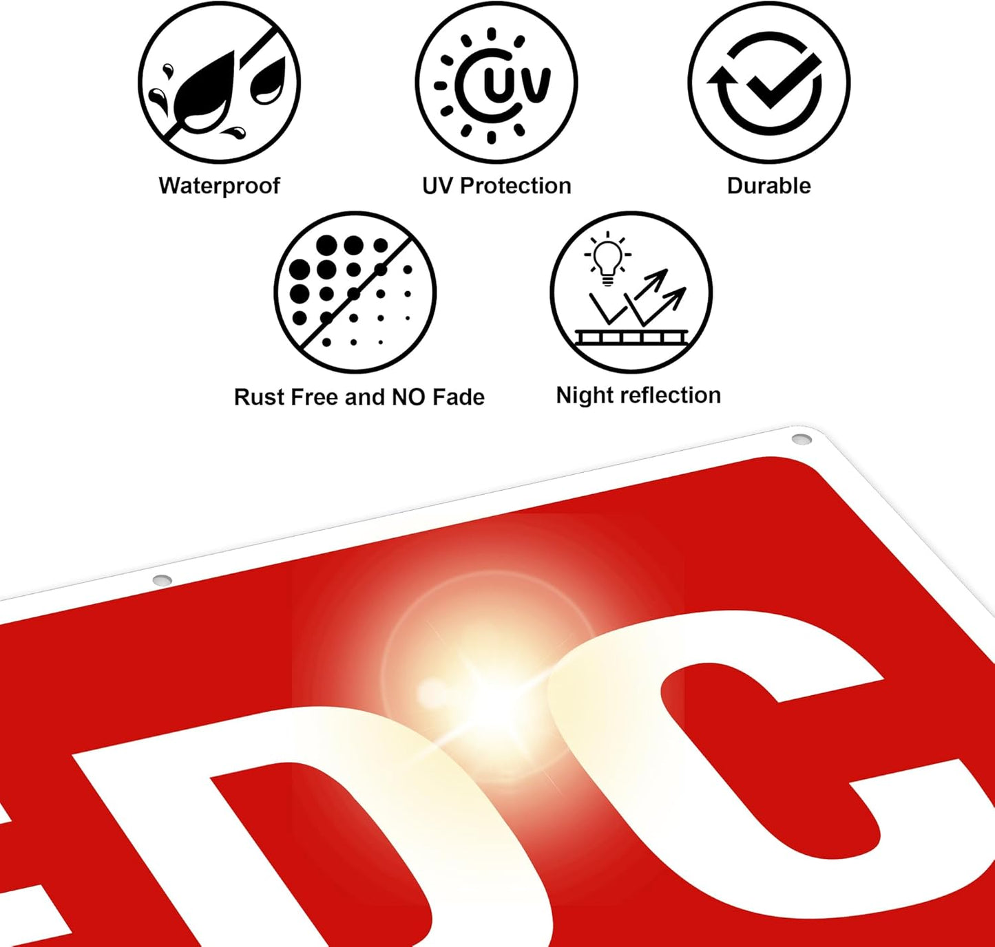 FDC Sign, 2 Pack FDC Signs Outdoor Aluminum Metal Sign, FDC Signs for Fire Department Connection, UV Protected Weather Resistant and Easy to Install (Size: 18x12 inches)