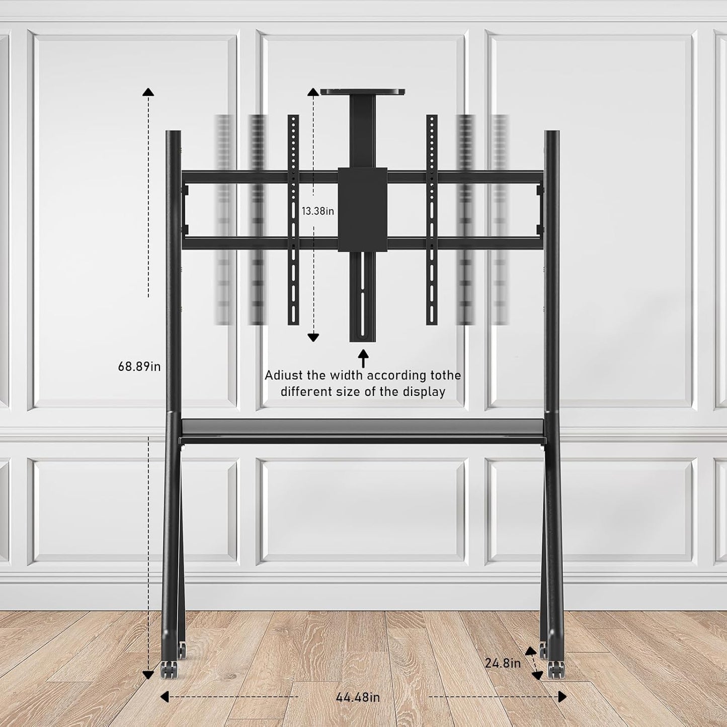 Smart Board Stand for 55"- 86'' Interactive Whiteboard, Mobile Stand for Smart Whiteboard, Lockable Wheels Black
