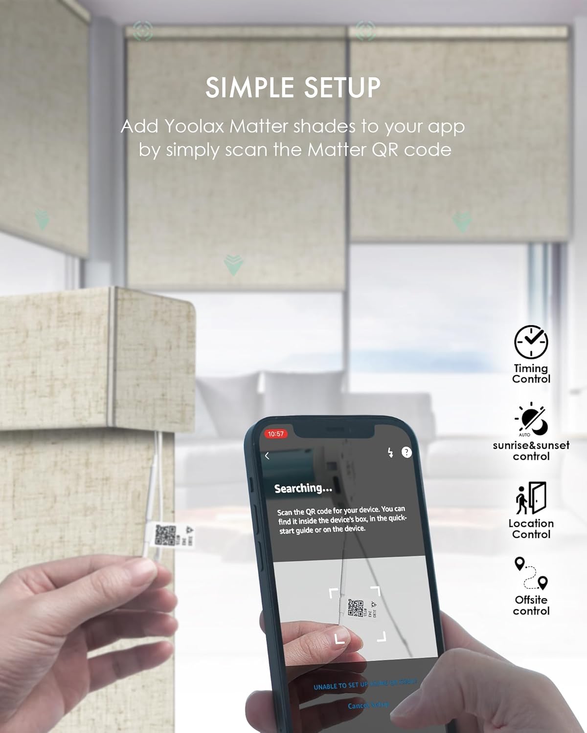 Yoolax Smart Blinds, Motorized Matter Roller Shades Blackout Automatic Blinds for Windows Motorized Shades Compatible with Alexa, Google Home, Homekit(Blackout Linen Beige)