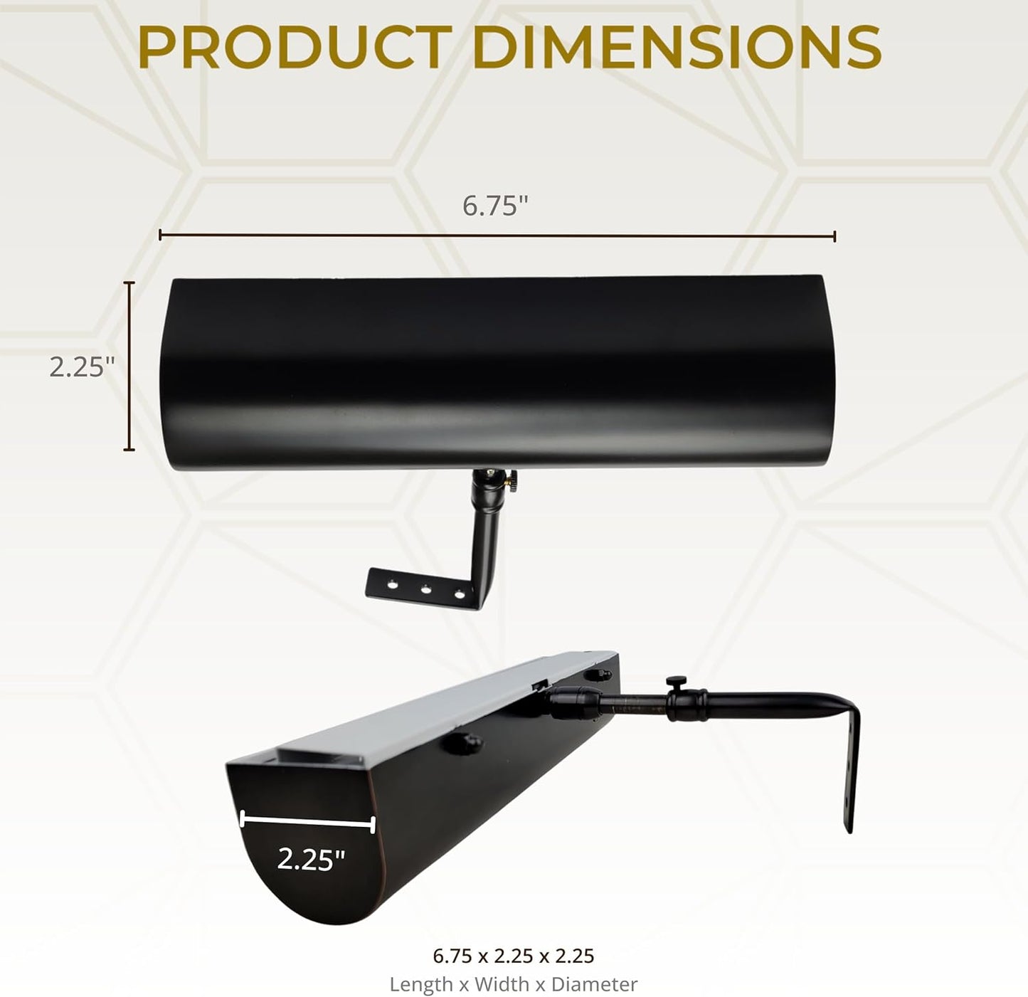 Royal Designs, Inc. Cordless Remote Control LED Picture Light, Dimmable with Timer Function, Black, 6.75 Inches, 2 Pack
