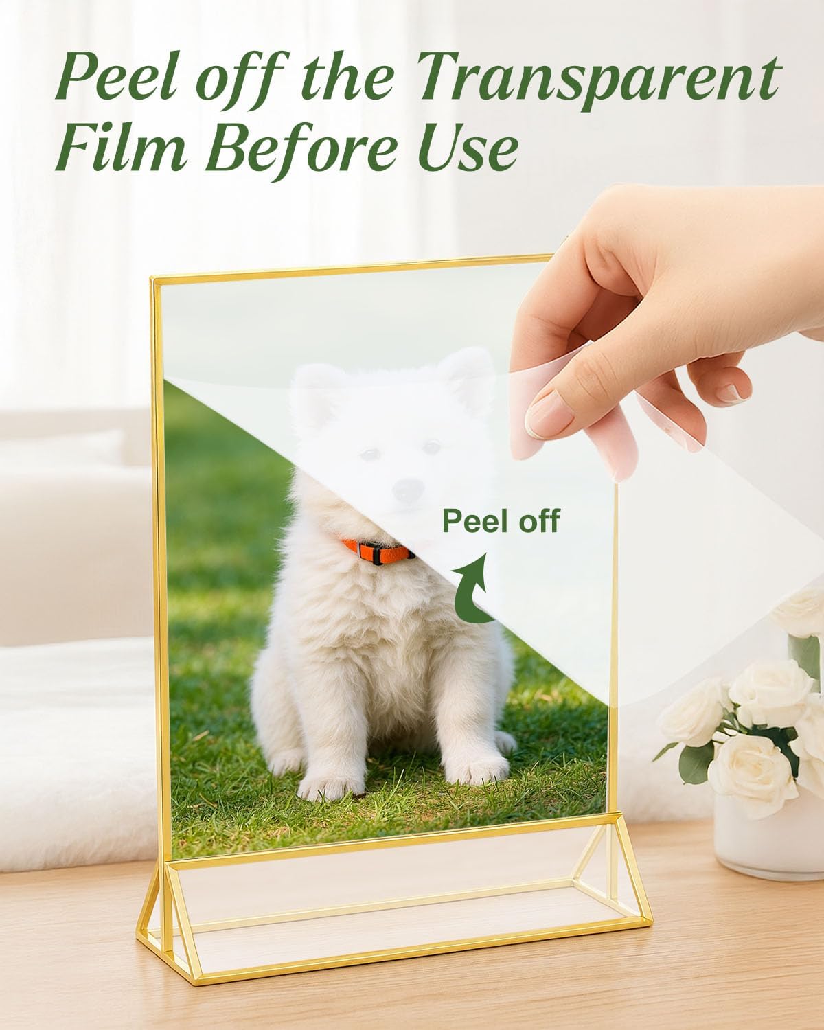 12 Pack Gold Acrylic Sign Holders 4x6, Double Sided Vertical Stand Clear Picture Frame Stands, Menu Flyer Holder for Wedding Table Numbers, Restaurant Signs, Party and Office Photos