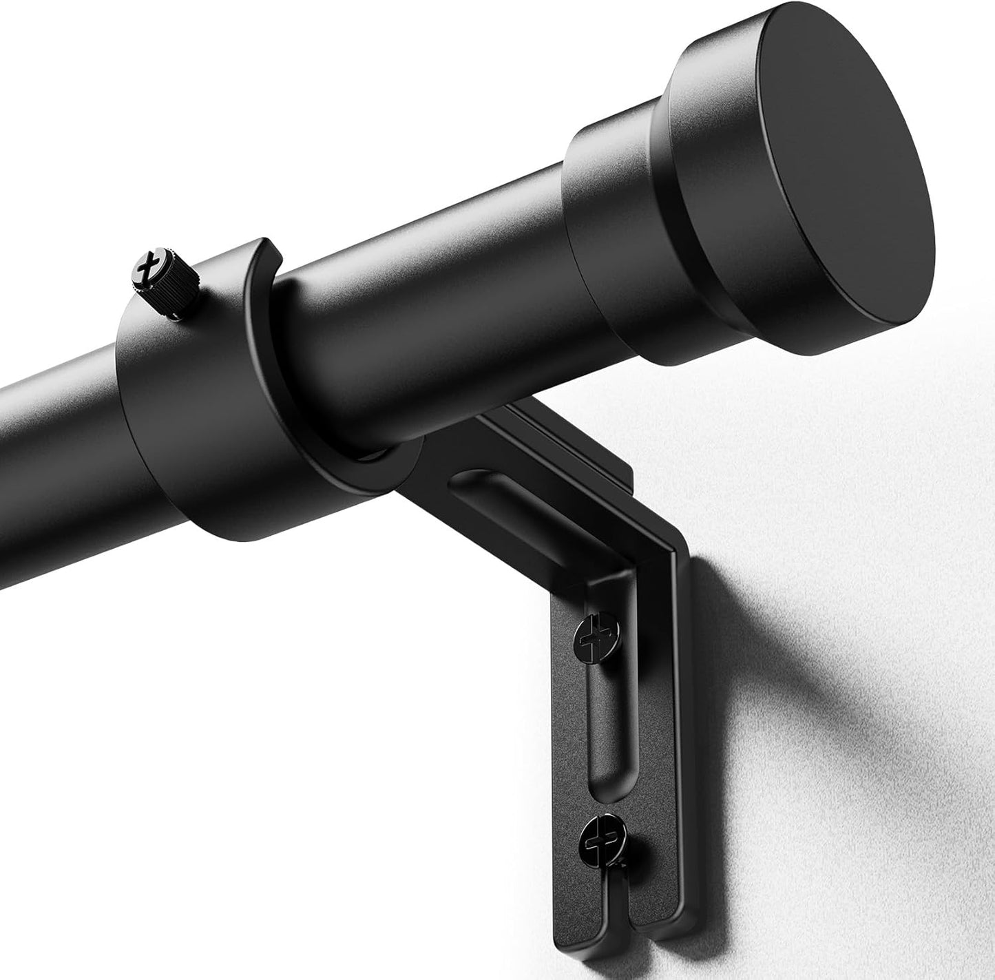 Yafex Curtain Rod 32-58 Inch, Heavy Duty 1 Inch Adjustable Curtain Rods for Windows, Black Short Window Treatment Rods, Modern Design, Easy Installation