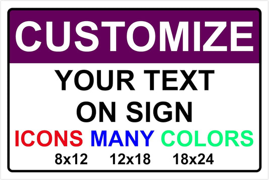 Custom Signs for Outside - Personalized Metal Signs for Outdoors, Home, Airbnb, Office, 8x12 Inch Custom Metal Sign Rust Free, UV Protected, Waterproof and Easy to Install - Made in USA
