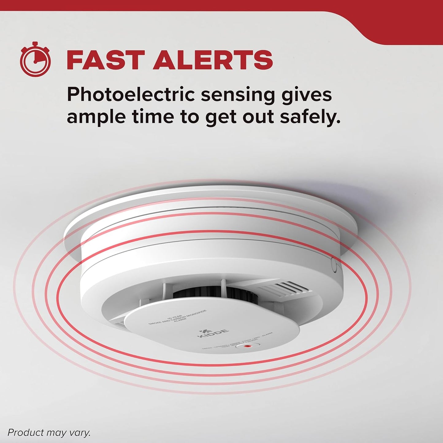 Kidde Hardwired Smoke Detector, 10-Year Battery Backup, Voice Alerts, Interconnectable, LED Warning Light Indicators, 20SA10-V
