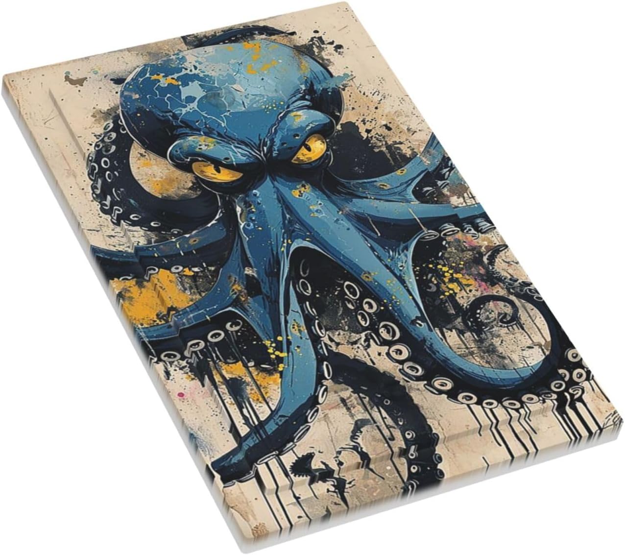 Light Switch Cover Plate Nautical Vintage Blue Octopus Yellow Eyes Oil Watercolor 1 Gang No Device Blank Electrical Wall Plates Faceplate Decorative Switch Plate for Kids room Nursery Decor
