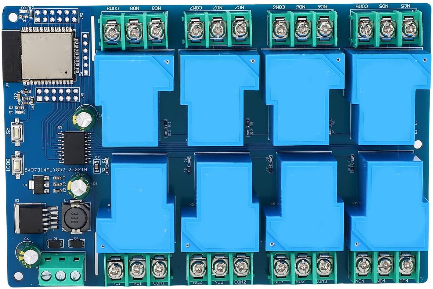 EVGATSAUTO 8 Channel Relay Module, PCB Construction, Remote Control WiFi Smart Switch for Home Automation and Access Control