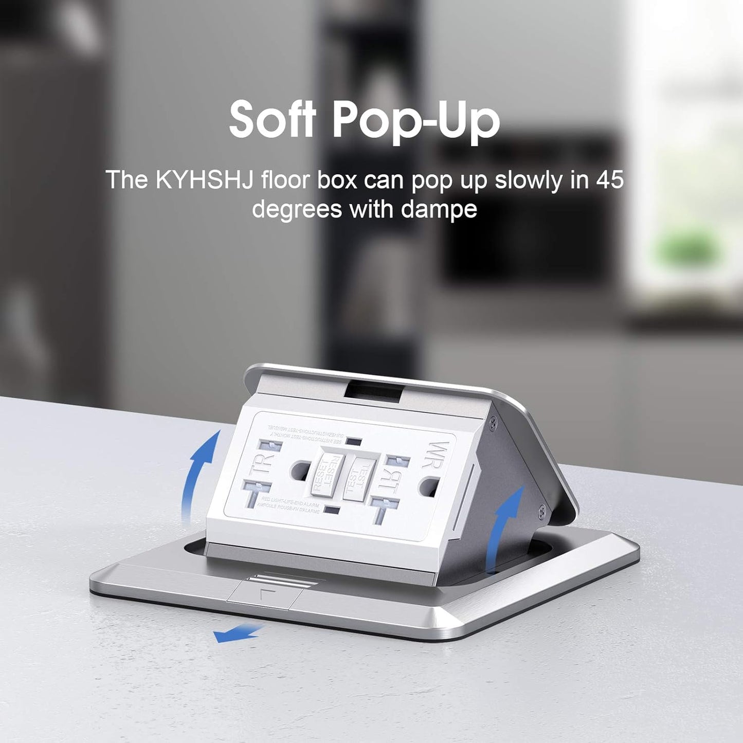 KYHSHJ Pop Up Floor Electrical Outlet with 20 Amp Stainless Steel GFCI Tamper Receptacle Outlet， Corrosive Resistant Hardware，ETL Listed,Silver