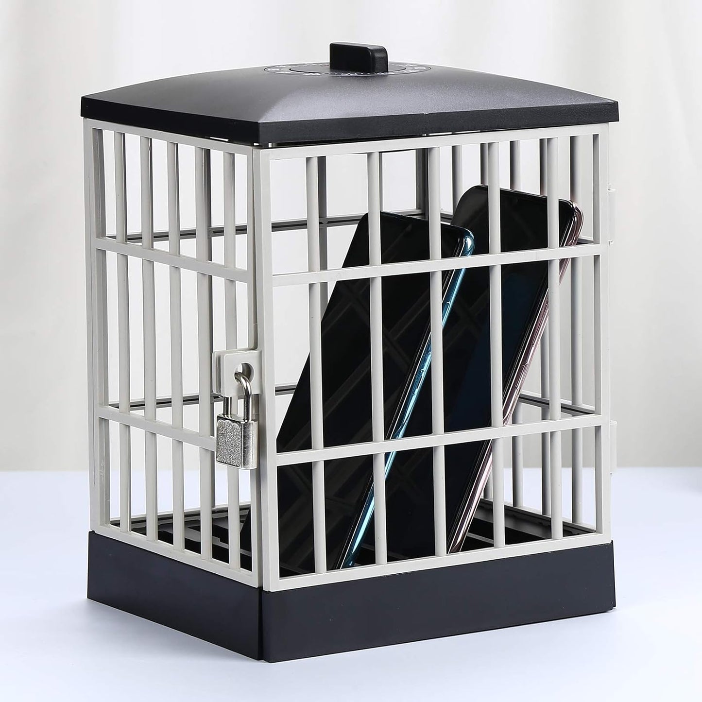 Phone Lock Box, Timer Control Cell Phone Jail with Security Lock Mechanism for Kids Homework Office Home Use, Holds 5 Mobile Phones (A)