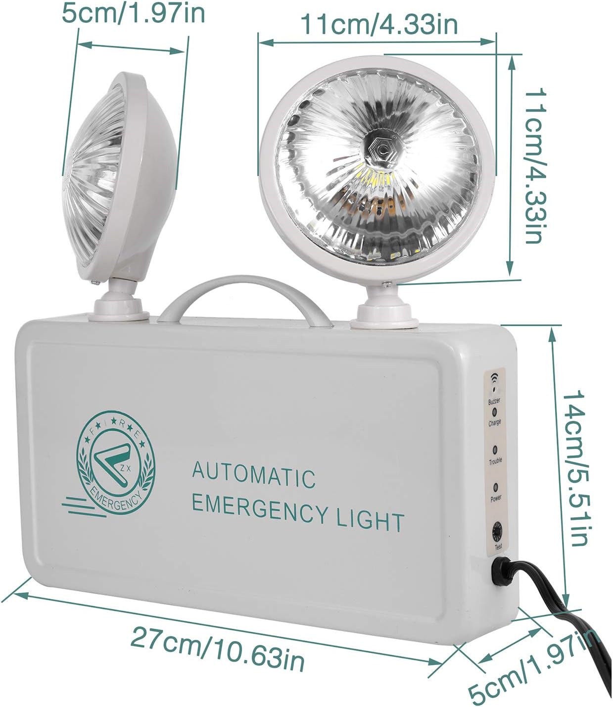 OTYTY Emergency Lights for Home Power Failure, LED Emergency Lights with Battery Backup, 2 Adjustable Heads Lamp & 180-minute Minimum Capacity, Ultra-Bright 200 Lumens, UL Certified, 2 Pack
