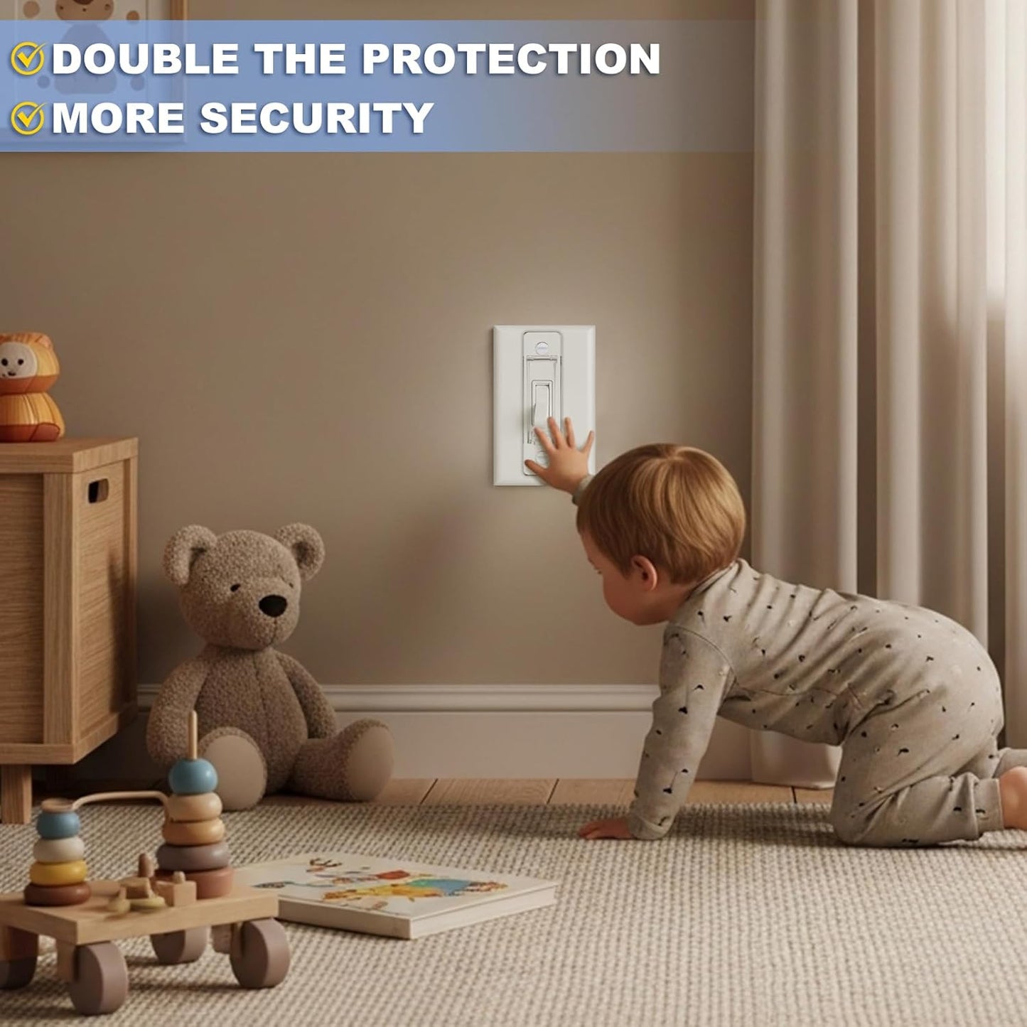10 Pcs Light Switch Guard Cover Baby Child Proof Wall Light Switch Cover Guard for Rocker Protects Your Lights or Circuits from Being Accidentally Turned on or off by Children and Adults