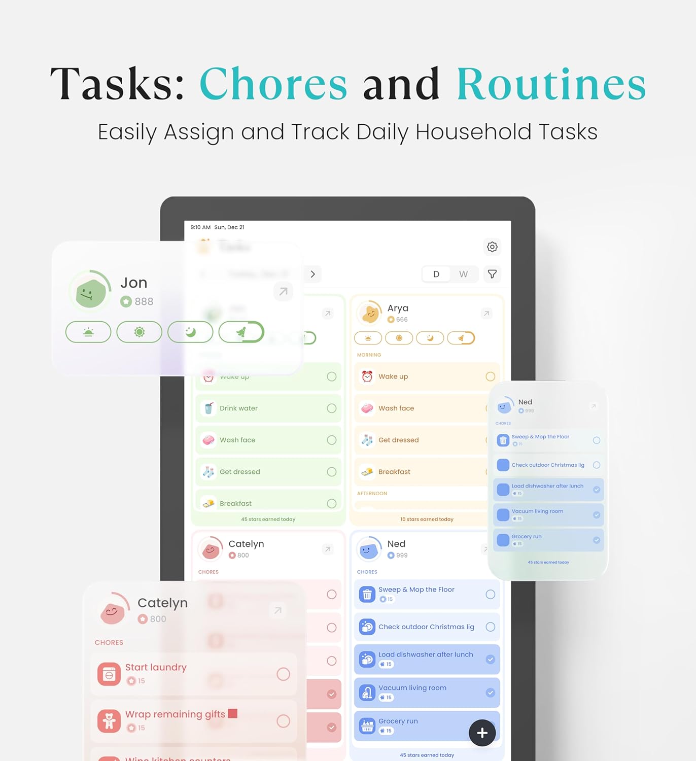 Cozyla Mate Digital Calendar+ 2: 24 Inch Wall Touch Screen Chore Chart Customizable Dashboard Smart Electronic Calendar for Family Schedules Meal Planner Supports All Google Play Apps Wall Mount Black