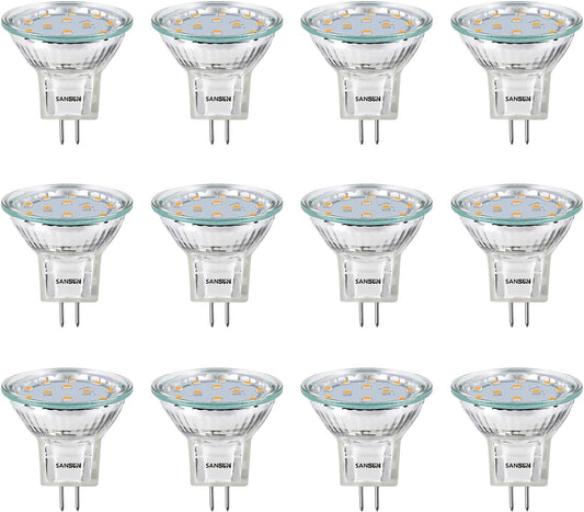 3W MR11 LED Landscape Light Bulbs, Low Voltage 12V 20W Halogen Replacement for Outdoor Landscape Spotlight and Indoor Track Light, GU4 Bi-Pin Base, Soft White 3000K, Non-Dimmable, (Pack of 12)