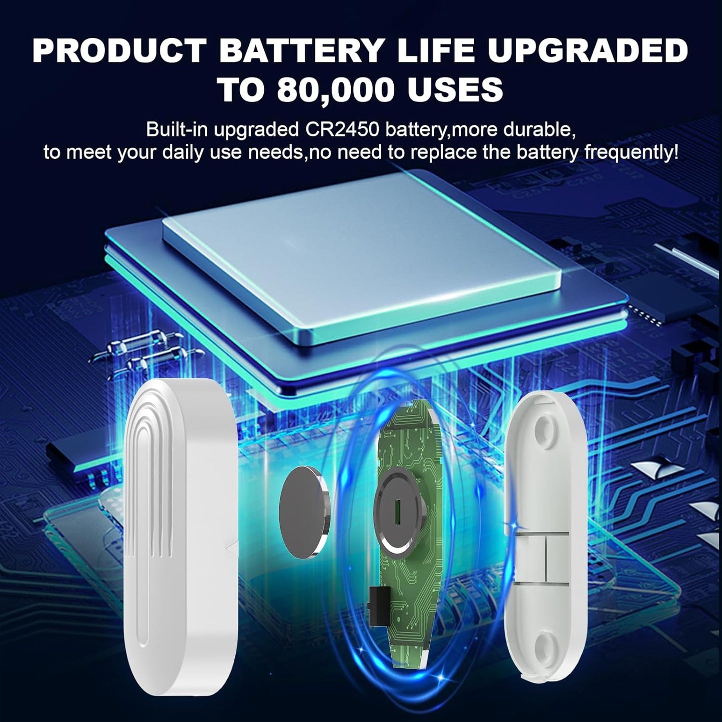 Daytech Wireless Door Chime Alarm System - 800ft Long Range, 20 Melodies, 5 Volume Levels, 3 Sensors + 1 Receiver for Business, Home & Office Entry Alerts