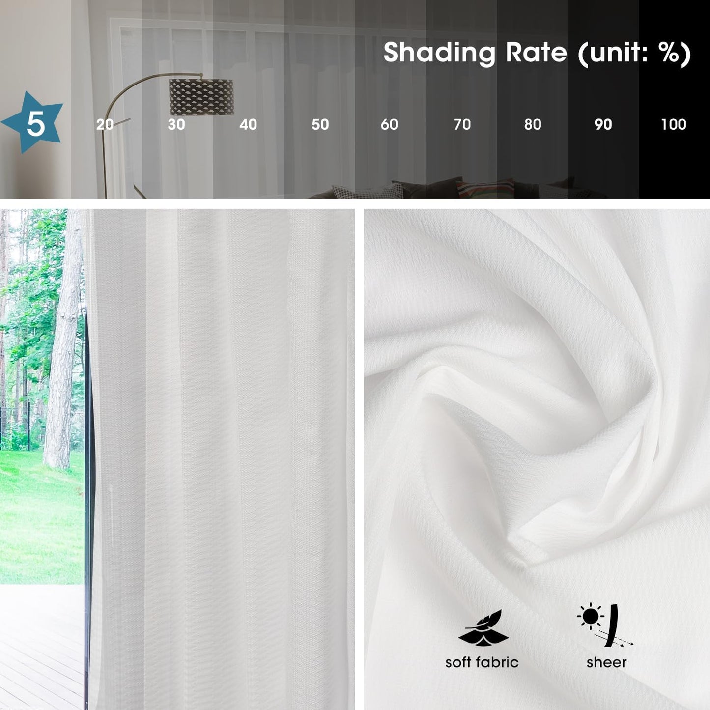 SmartWings Automatic Curtain Opener with Drapery, Motorized Vertical Blinds with Remote, Electric Closet Doors Sliding Panels Compatible with Alexa Google Homekit, Sheer Phantom Ethereal