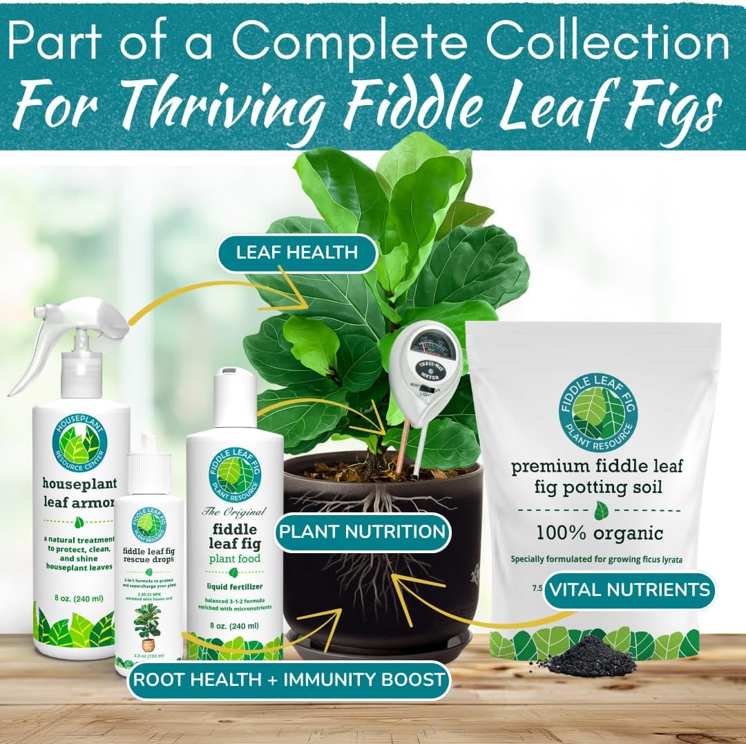 Houseplant Resource Center Fiddle Leaf Fig 3-in-1 Soil Moisture Meter for Plants – Best Indoor Plant Water Meter for Potted Houseplants - Light & Moisture Sensor Probe for Optimal Growth