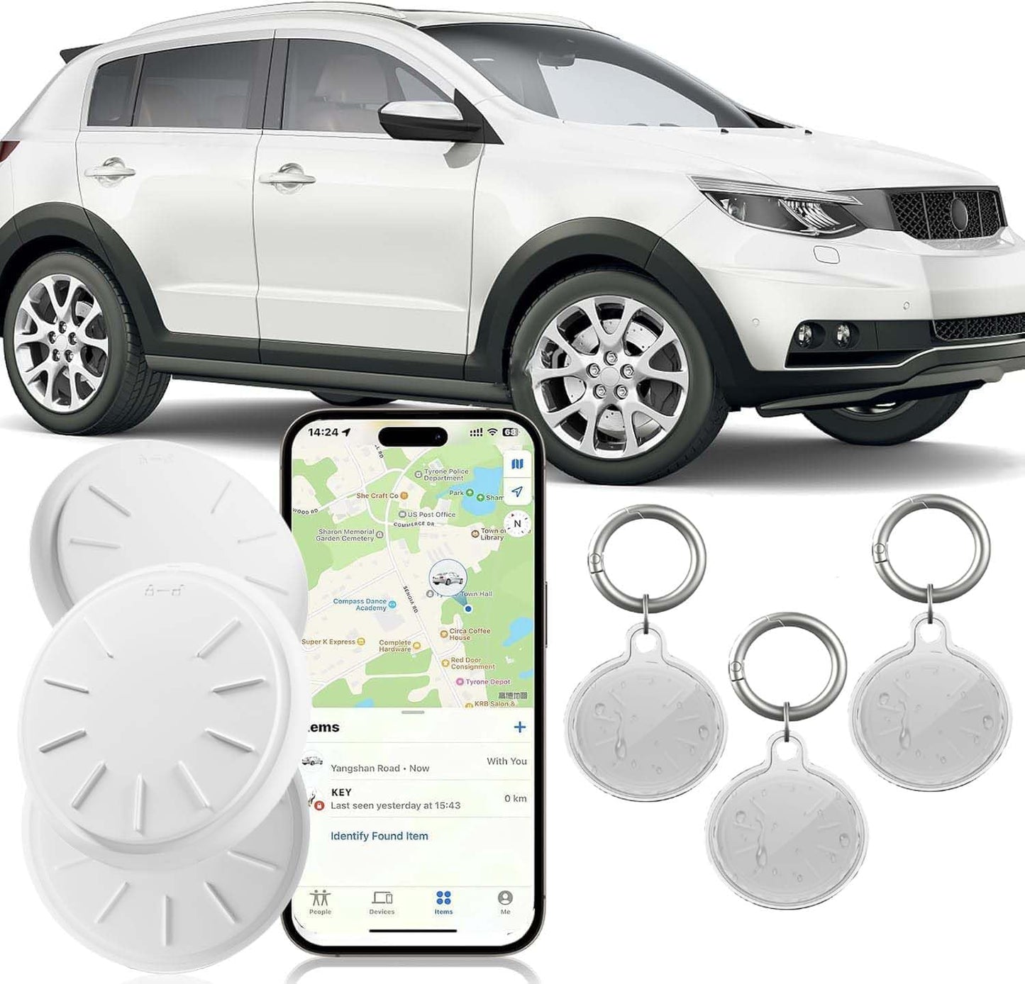 Air Tracker Tags-3 Pack, Item Tracker with Waterproof Case for Your Keys, Wallet etc, Luggage Tracker Works with Find My APP (iOS Only)