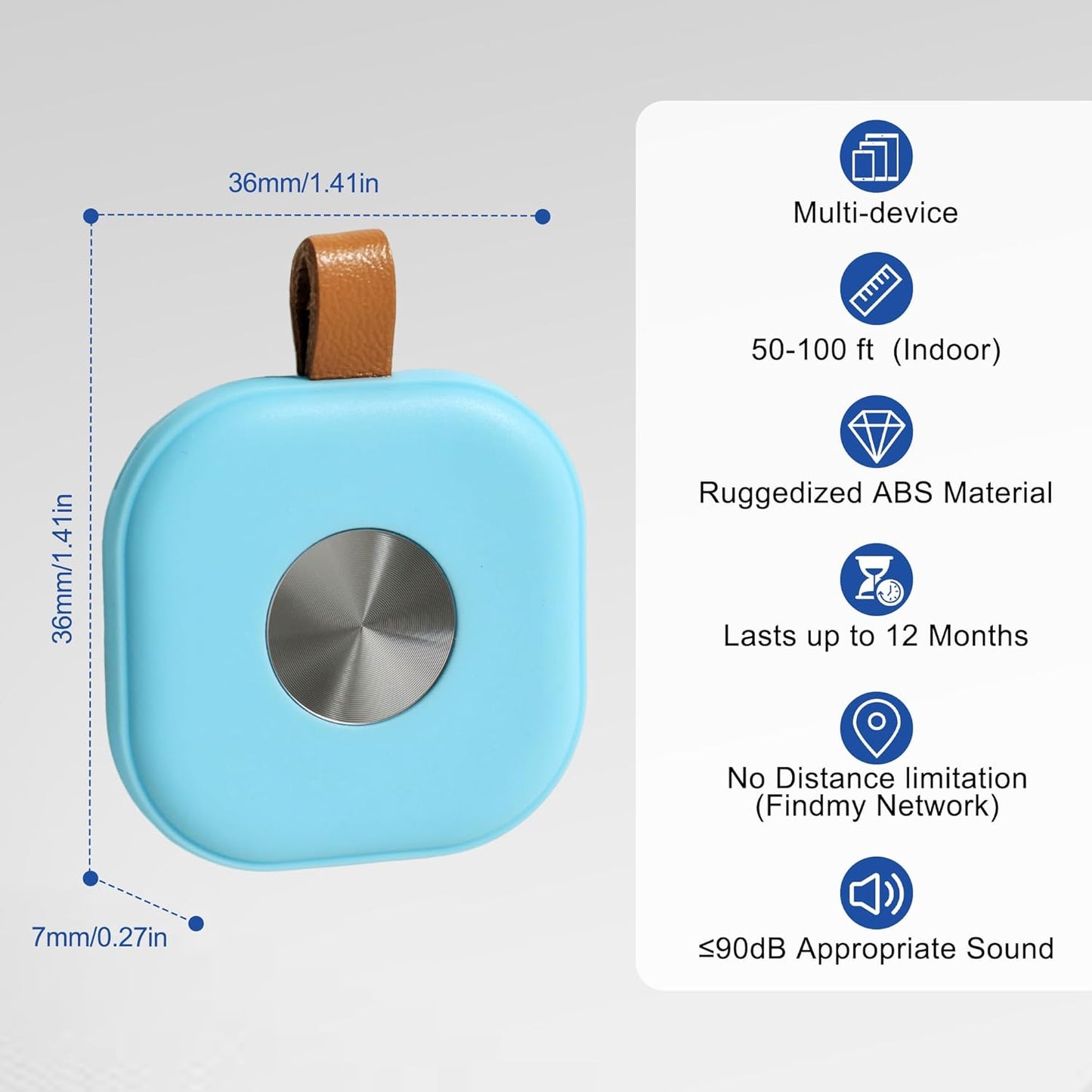 Air Tracker, Key Finder Works with Find My App (iOS Only), Bluetooth Tracker for Keys, Luggage, Suitcases, Key Finder Locator with Sound, Worldwide Tracking Tags, Replaceable Battery-2 Pack Colorful