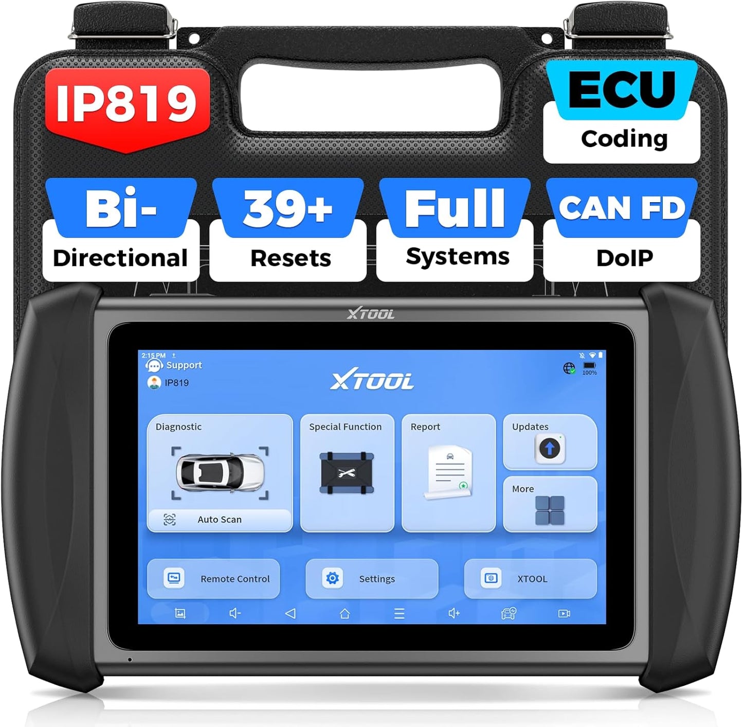 XTOOL IP819 V2.0 Bidirectional Scan Tool, 2025 Upgraded of D7 OBD2 Diagnostic Scanner with Active Test, PMI Function, 39+ Resets, ECU C0ding, FCA AutoAuth, All Systems Scanner for Cars, 3-Year Update