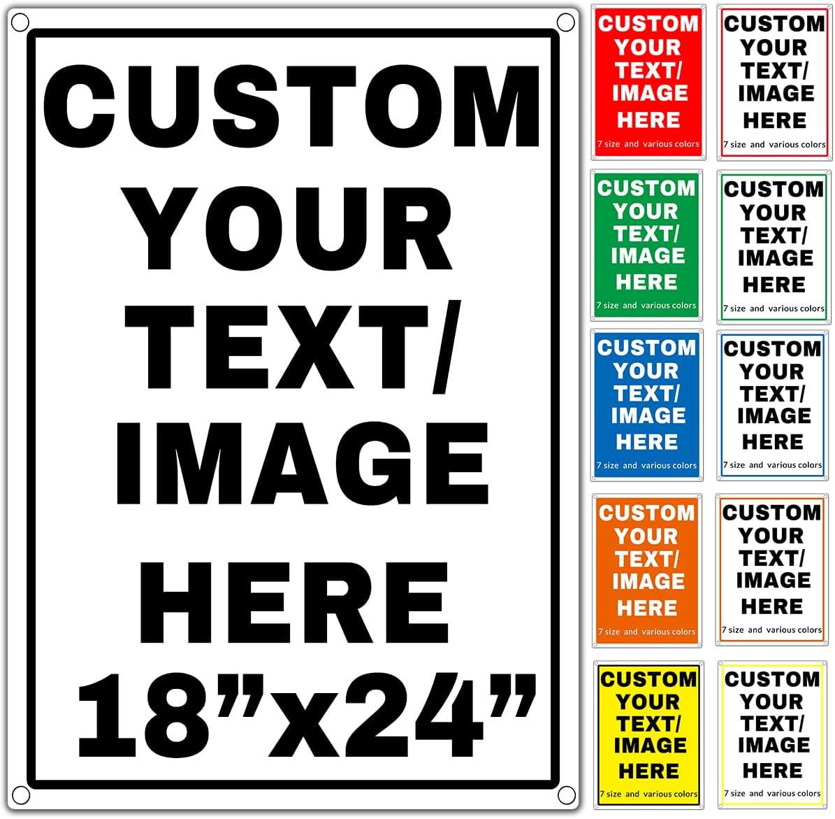 Custom Aluminum Signs – Personalized Weatherproof Metal Signs for Indoor & Outdoor Use – Multiple Sizes – Add Text/Logo – Optional Reflective & Double-Sided Printing – for Home, Business, Hazard, Garden, Door & Commercial Use (vertical 2, 24x18inch)