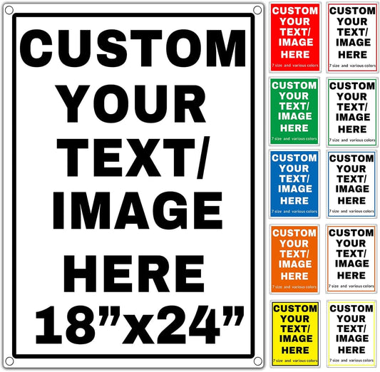Custom Aluminum Signs – Personalized Weatherproof Metal Signs for Indoor & Outdoor Use – Multiple Sizes – Add Text/Logo – Optional Reflective & Double-Sided Printing – for Home, Business, Hazard, Garden, Door & Commercial Use (vertical 2, 24x18inch)