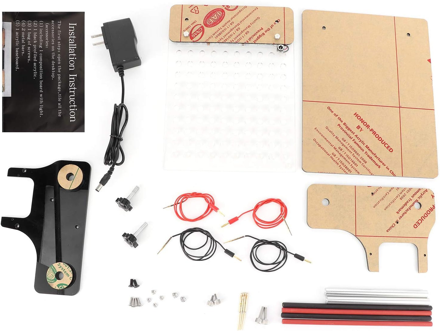 Main Test Board Assembly,Connection Line,BDM Frame Test Board with 4pcs Probe Pin Support for 22pcs BDM Adapter US Plug 110‑240V