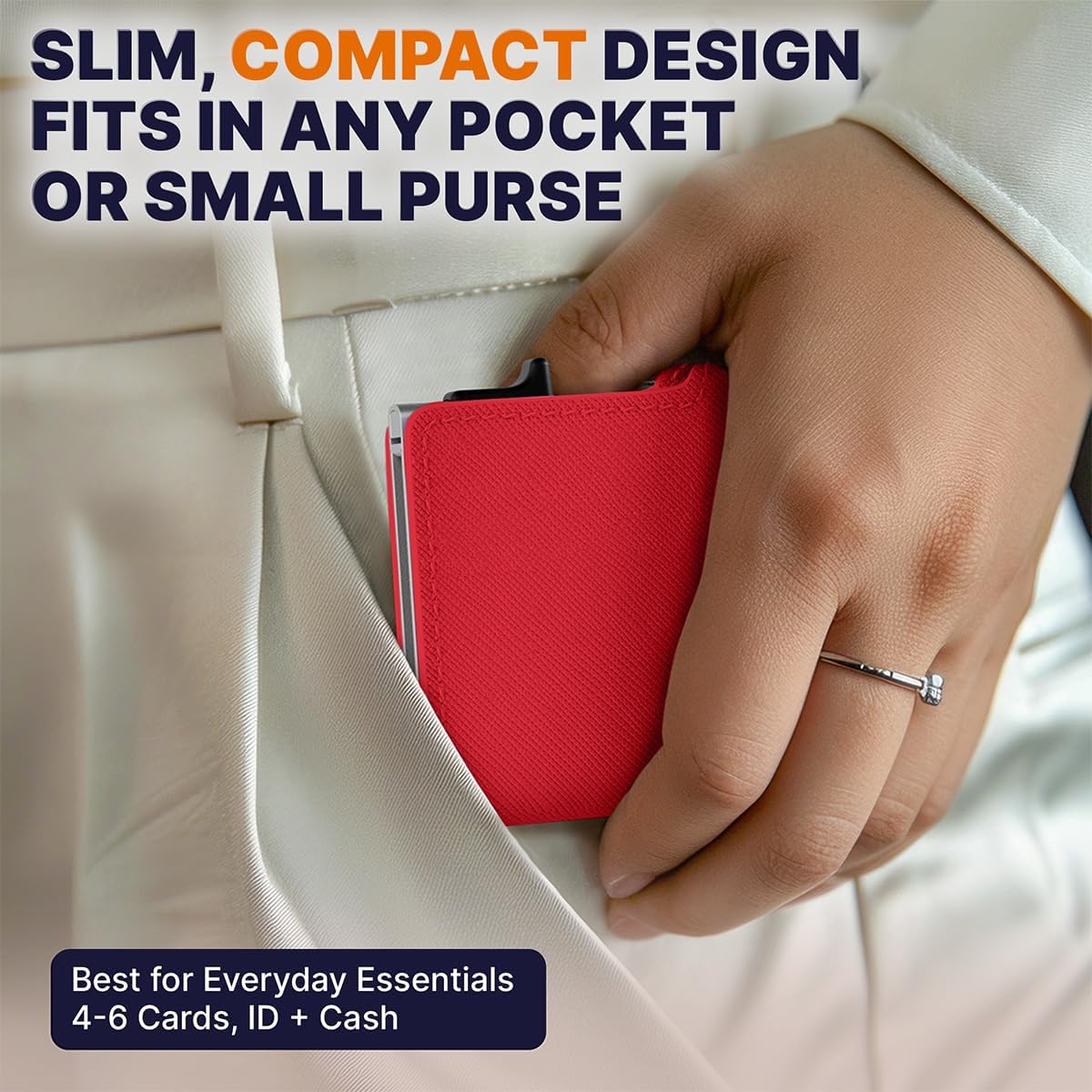 Conceal Plus Small RFID Wallet for Women, Slim Compact RFID Blocking Credit Card Holder Womens Wallet, Smart Pop Up Minimalist Card Case, Holds 4-6 Standard Cards Plus Cash & ID, Compact Travel Wallet