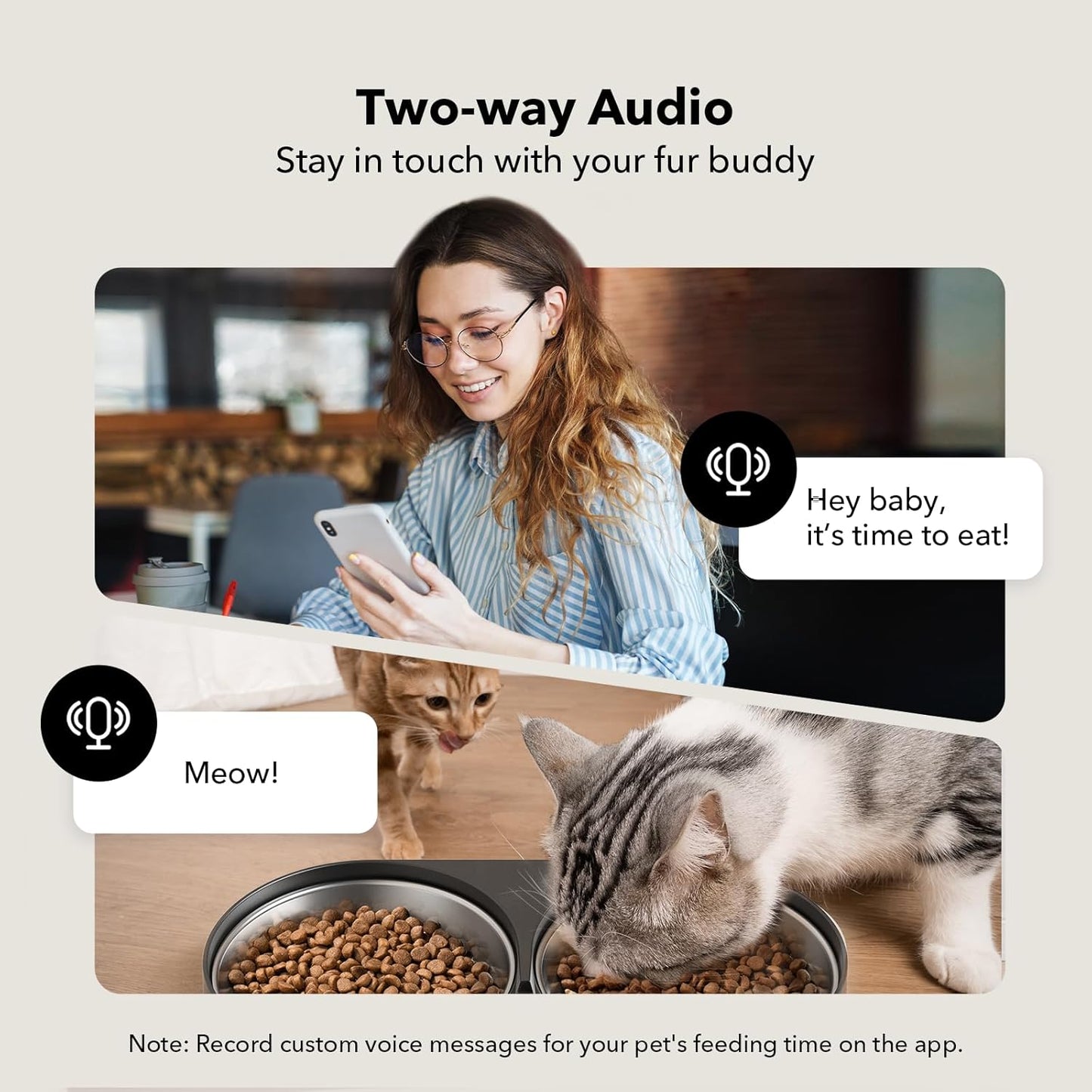 PETLIBRO Automatic Cat Feeder with Camera for Two Cats, 1080P HD Video with Night Vision, 5G WiFi Pet Feeder with 2-Way Audio for Cat & Dog, Low Food & Motion & Sound Alerts, Dual Tray, Black 5L