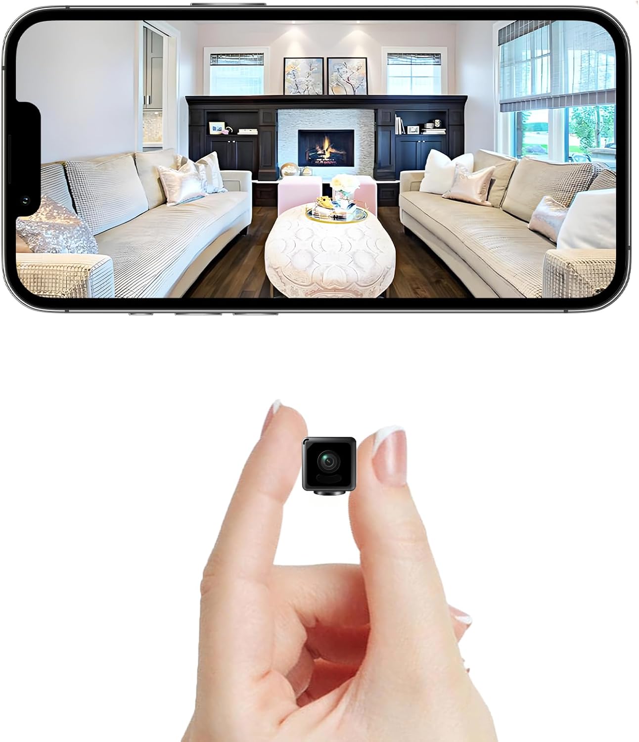 4K Mini Security Camera WiFi Wireless Camera Small Smart Portable HD Nanny Cam with Motion Detection Cloud & SD Storage Clear Night Vision Micro Cameras for Home Office Pet Baby Monitor Indoor/Outdoor