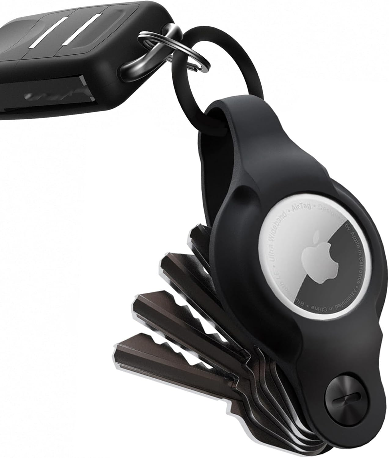 KeySmart AirTag Keychain Key Holder, Compatible with Apple AirTag Holder, Key Organizer Keychains