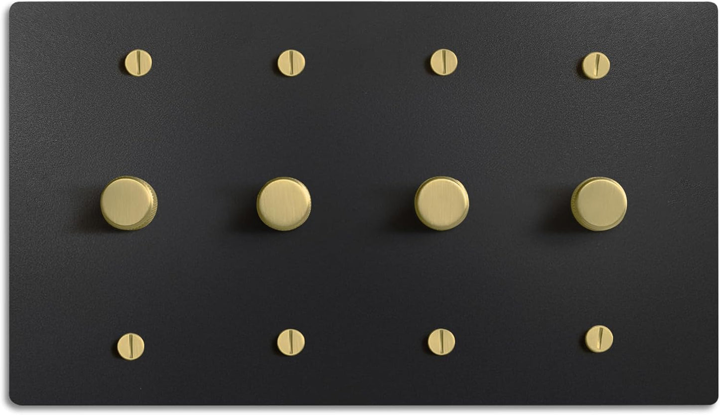 SELECT Black Brass Dimmer Light Switch, 1 Way Rotary Dimmer, 4 Gang TRIAC/Leading Edge Dimmable LED Light Switch, 15A 120V AC with Brass Knob, Faceplate & Dimming Module, UL Listed
