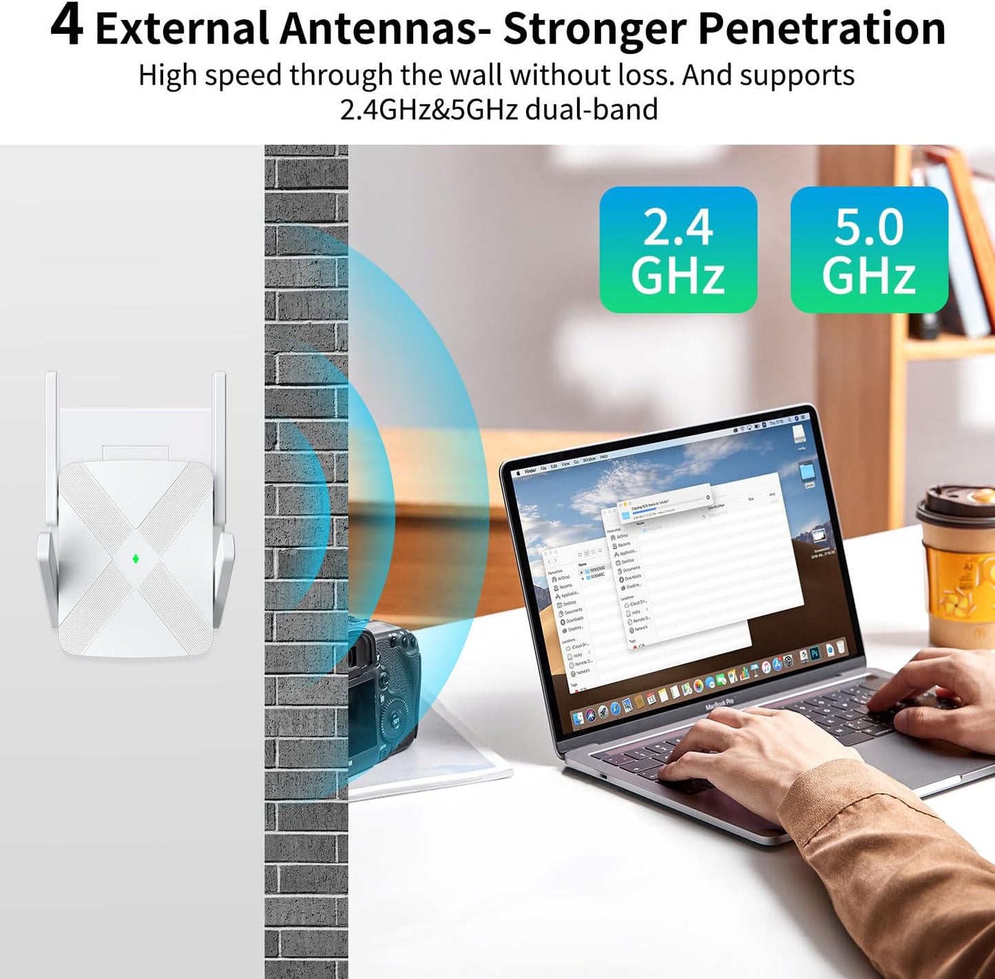 2024 Release WiFi Extender, WiFi Extender Signal Booster for Home Cover up to 10000sq.ft & Dual Band 2.4G&5G Advanced Technology, 1200Mbps WiFi Repeater with Ethernet Port up to 45 Devices