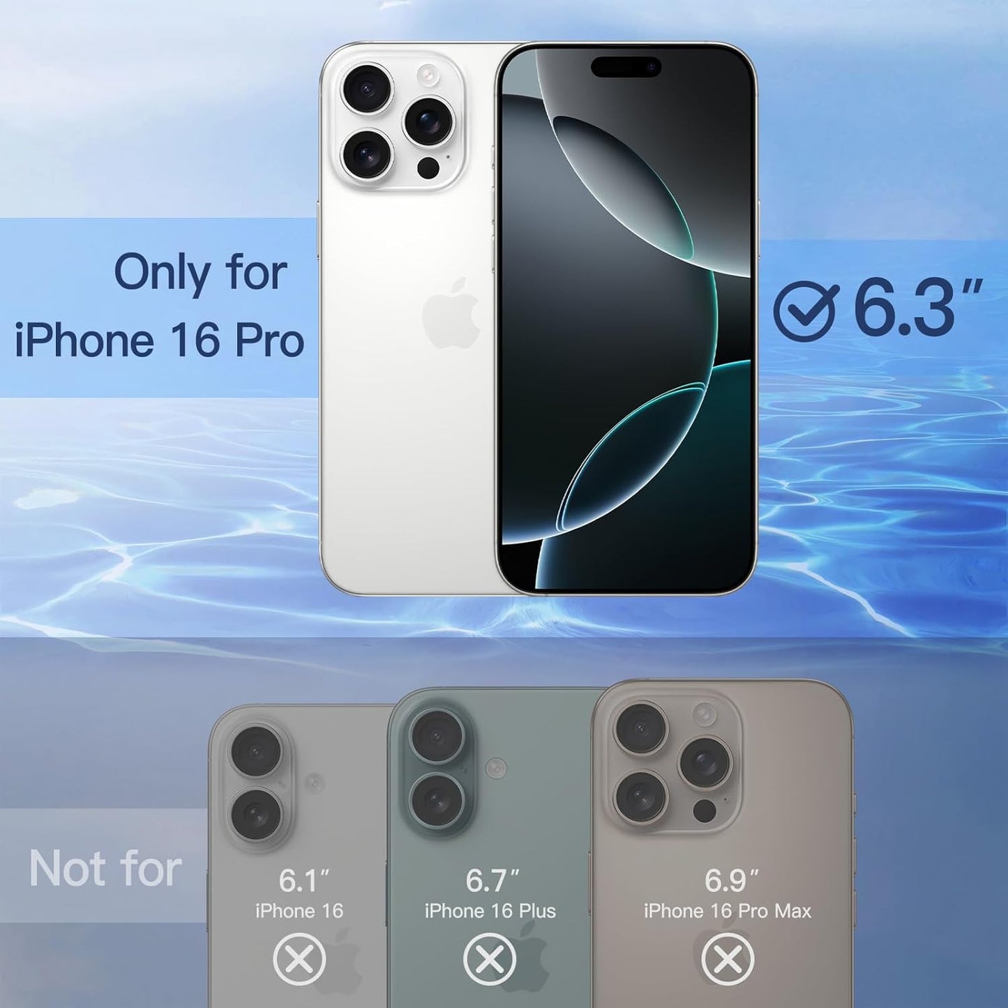 JETech Privacy Screen Protector for iPhone 16 Pro 6.3-Inch with Camera Lens Protector, Anti-Spy Tempered Glass Film, Easy Installation Tool, 2-Pack Each