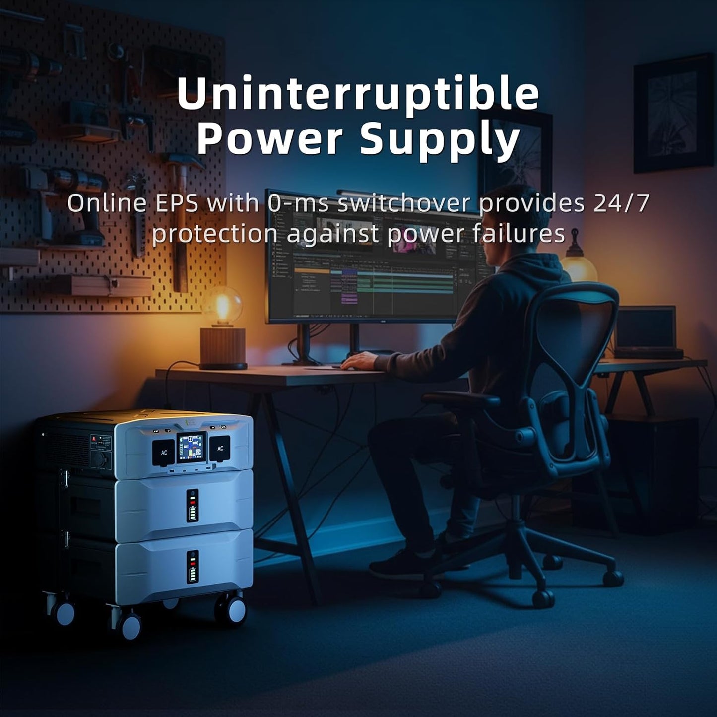 IEE 5120Wh Portable Power Station SP5000, 120/240V, 5000W(Peak 9000W) AC Output Solar Generator, Expandable Capacity, LFP Battery Generator for Home Use, Camping, Emergencies, Power Outages, RVs
