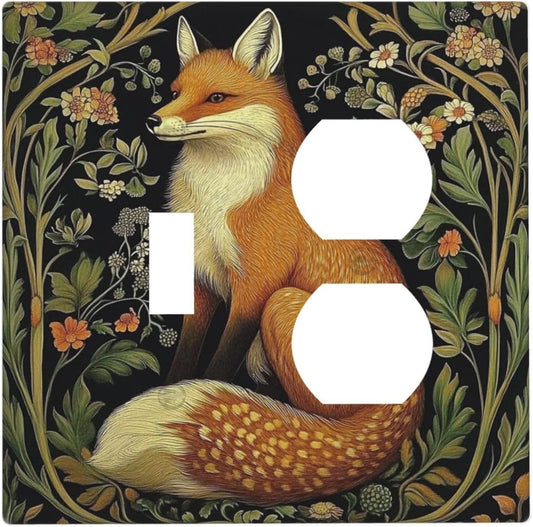 Fox Morris Plants Flowers Vine Colorful Floral Wallplates 1 Toggle 1 Duplex Switch Plate Electrical Gfci Faceplate Decorative Light Switch Covers For Bed Room Living Room Decor