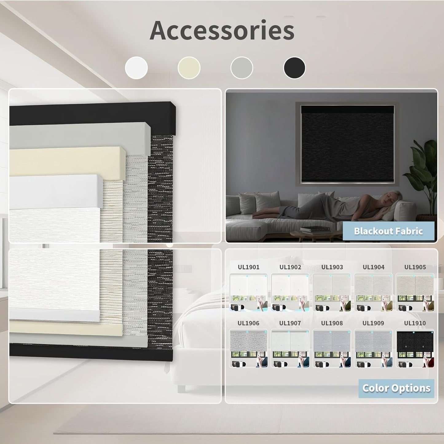 Motorized Blinds with Remote Custom Size Blackout Smart Roller Shades Compatible with Alexa Google, Electric Blinds for Windows