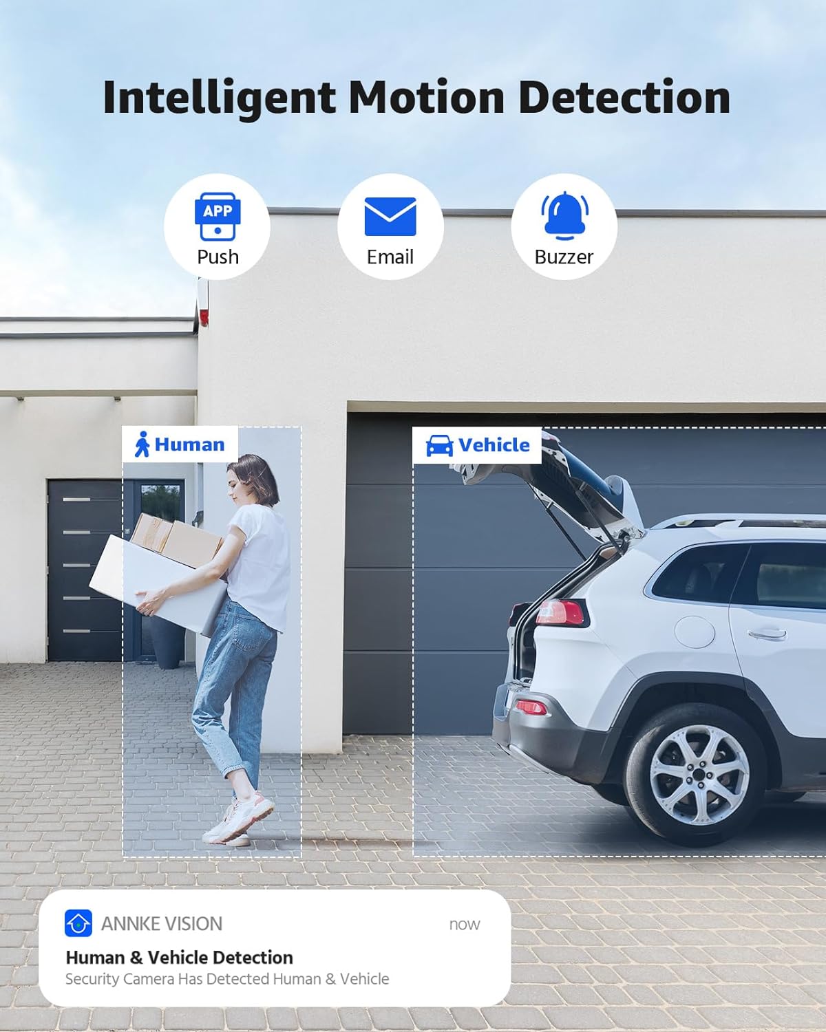 ANNKE 12MP Security Camera System, 16CH NVR Recorder with AI Motion Detection, 8pcs IP PoE Cams with Color Night Vision, Built-in Mic, Compatible with Alexa for Home Business Surveillance, 4TB HDD