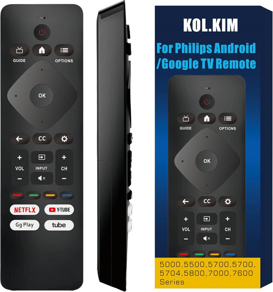 Universal Remote Control Replacement for Philips Smart TV – No Voice Function, Universal for All Philips Android/Google 4K TVs Smart TV Models (43PUL7652)