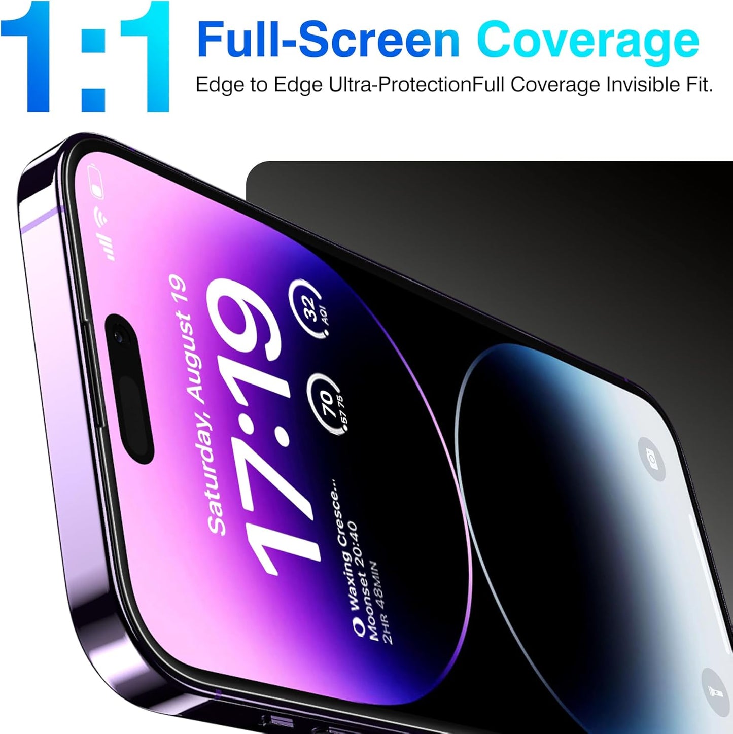 EZ-GLAZ- 4 Pack for iPhone 14 Pro Max Screen Protector [6.7"] With 2 Pack Camera Lens Protector, 9H+ Hardness 12FT Military Grade Shatterproof Scratch Resistant Durable Tempered Glass Film with Flawless Fit Kit, HD Clear
