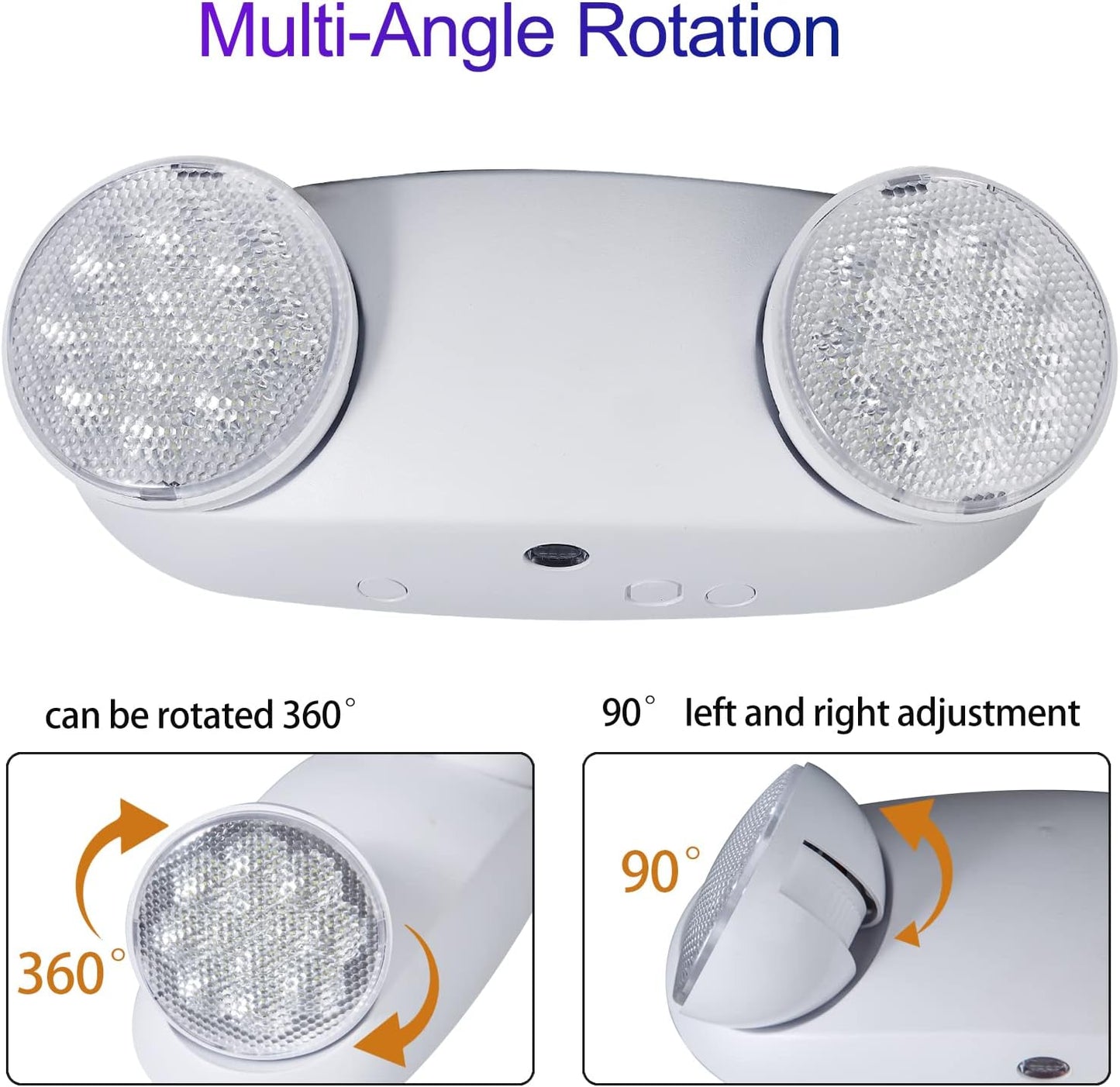 TANLUX LED Emergency Lights with Battery Backup, Commercial Emergency Light Fixtures for Business Home Power Failure Emergency Exit Sign Lighting with 1.0 Meter Plug in Cord AC120V Input