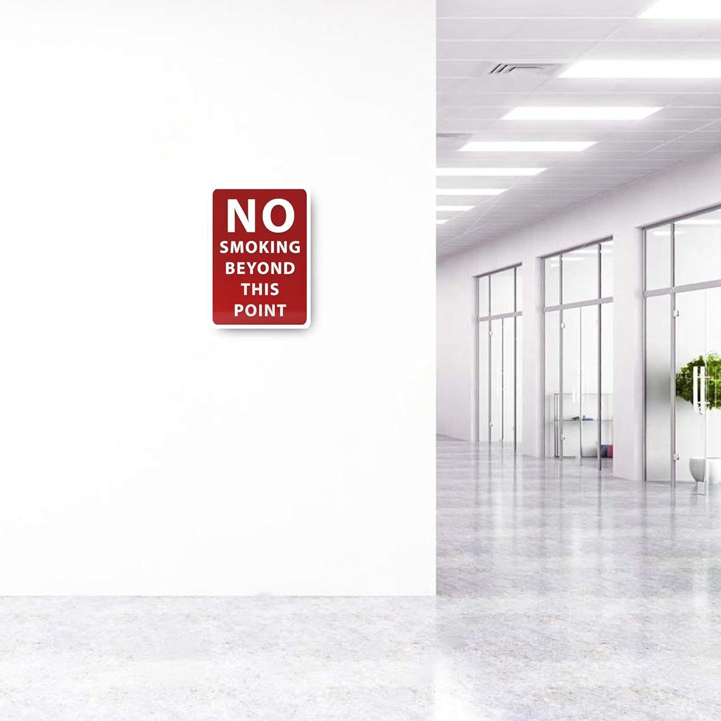No Smoking Beyond This Point Sign - ADA Compliant Digitally Printed Text Wall Sign - Smoke-Free Area Signs for Offices, Businesses, Hotels & Restaurants - Plastic 14” x 10”