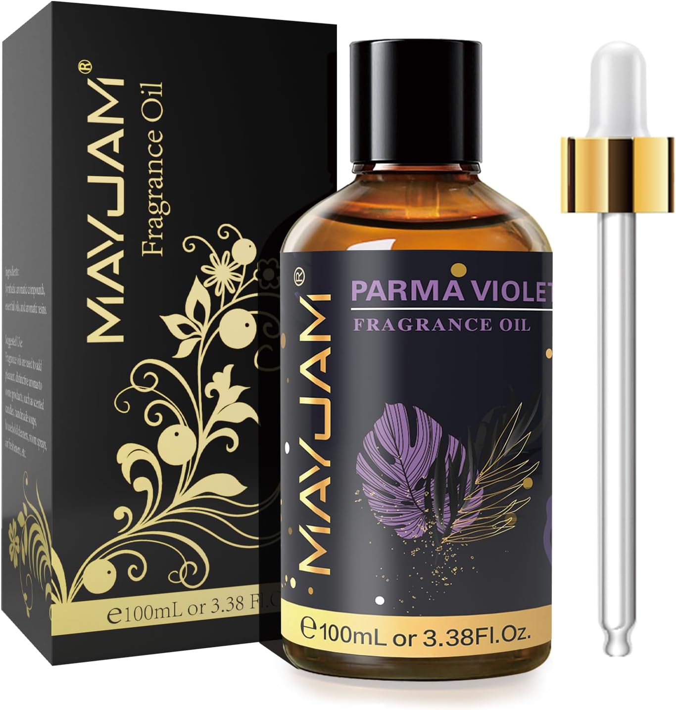 MAYJAM 100ML/3.38FL.OZ Parma Violet Fragrance Oils with Glass Dropper, Essential Oils for Diffusers for Home, Long Lasting Scented Oils for Diffusers Soap Candle Making