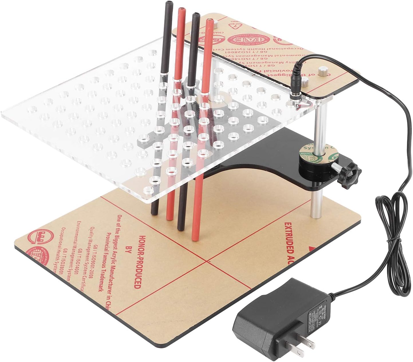 Main Test Board Assembly,Connection Line,BDM Frame Test Board with 4pcs Probe Pin Support for 22pcs BDM Adapter US Plug 110‑240V