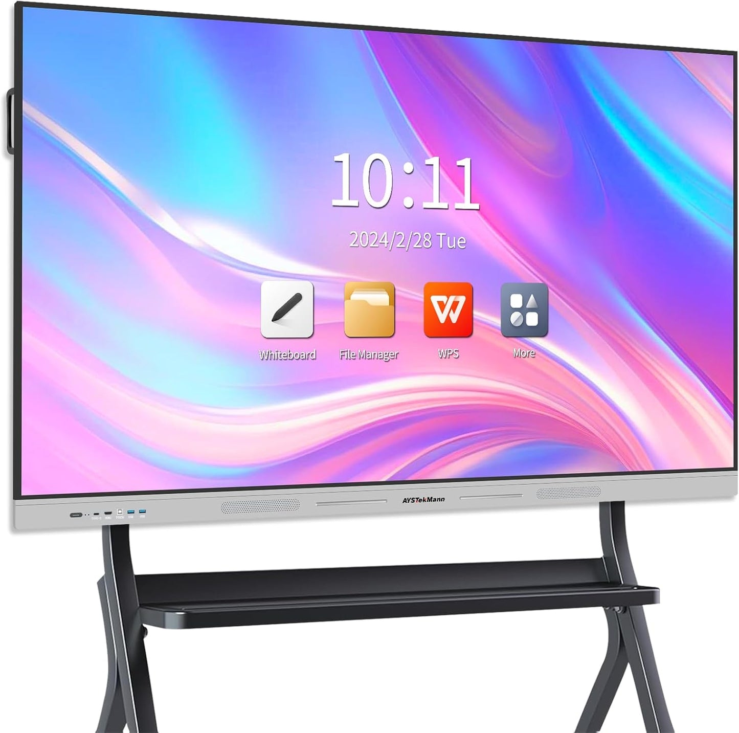 Smart Board 75 inch 4K Interactive Whiteboard Touch Screen, Digital Smart Whiteboard for Classroom and Business with Android -8+128 GB(Wall Mount Included)