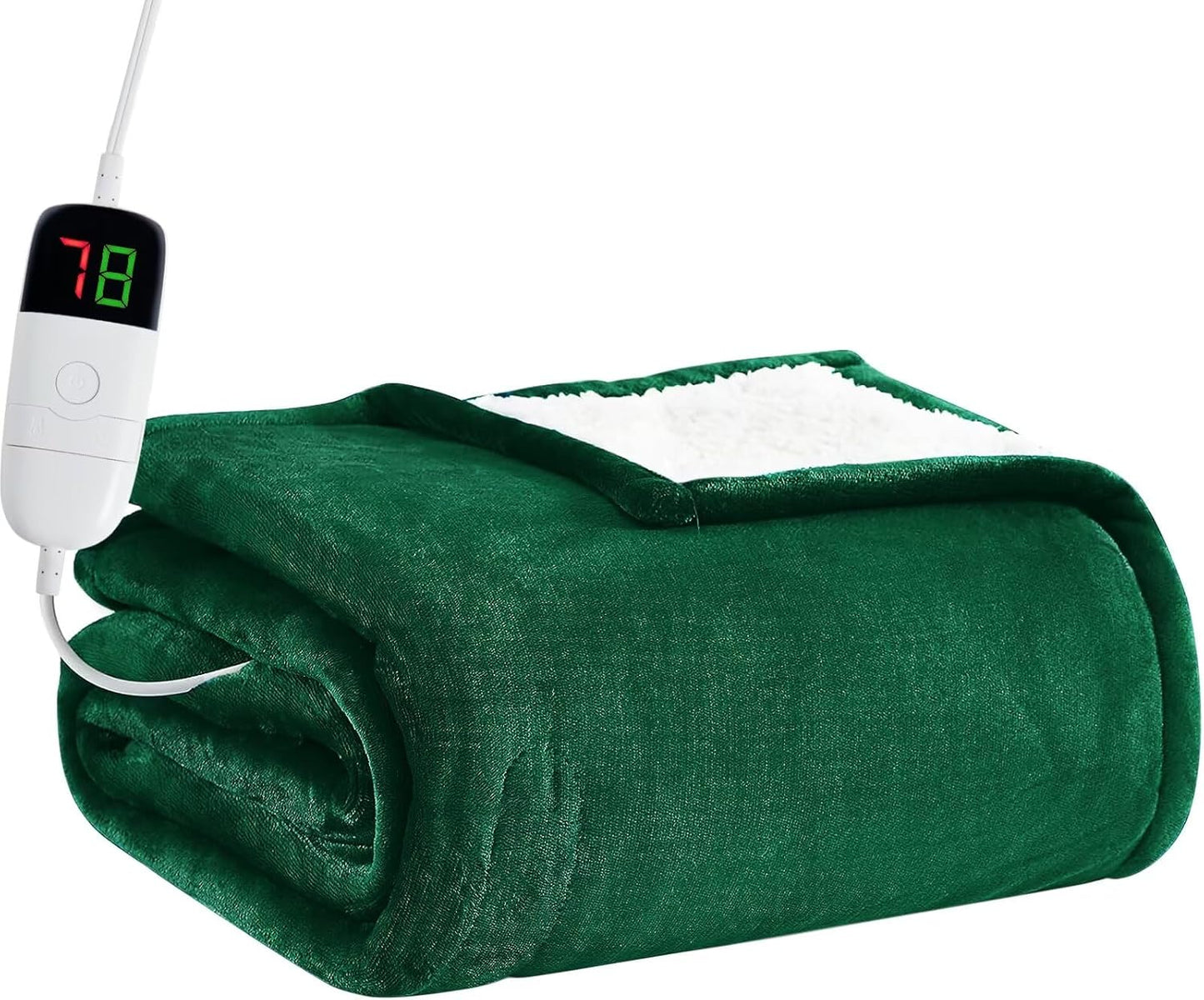 BOMOVA Heated Electric Blanket Twin - 62" x 84" Heating Blanket with 10 Heating Levels & 8 Hours Auto Off, Warm Flannel Blanket, Christmas Birthday Gifts for Women