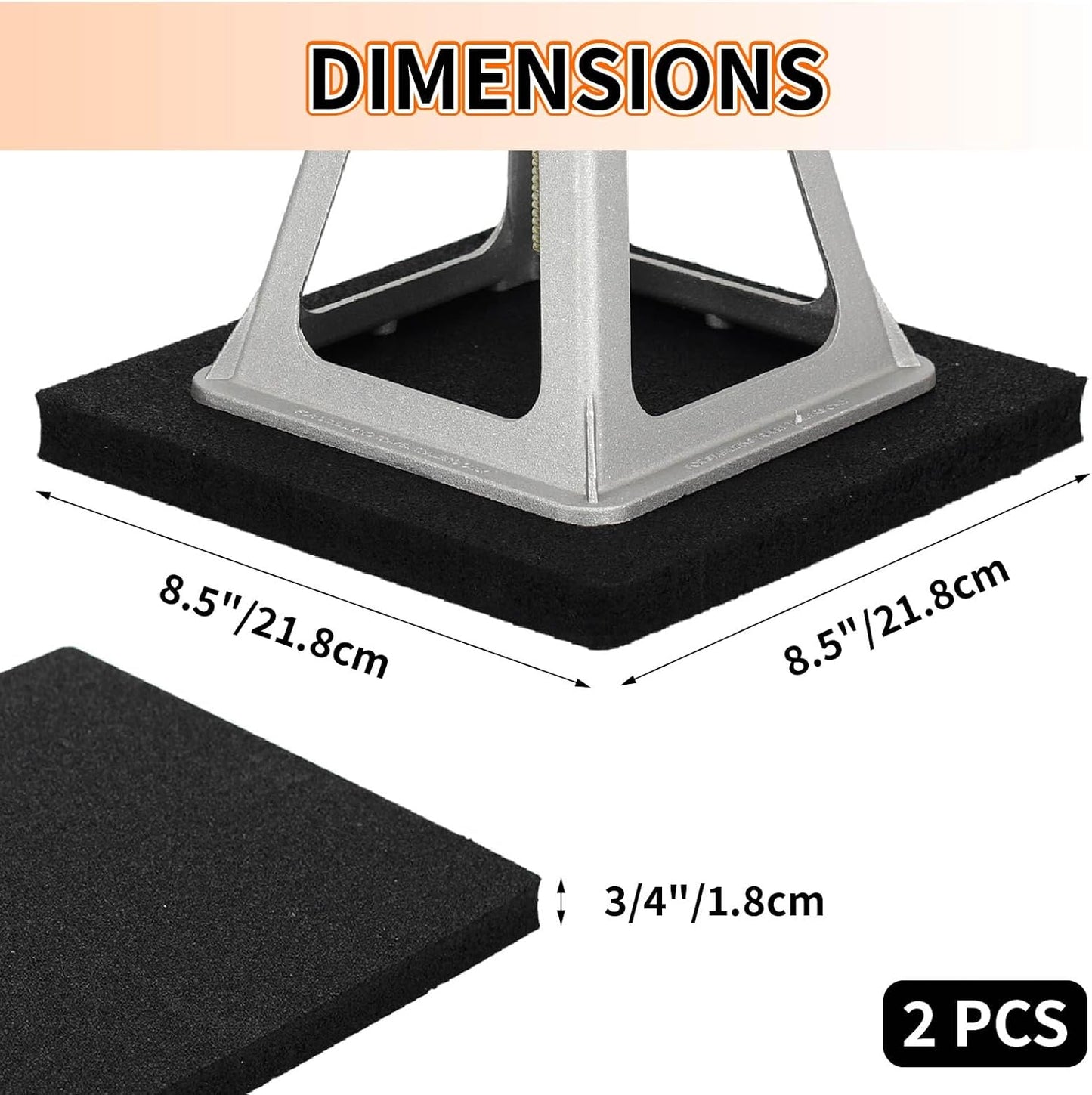 OULEME RV Leveling Block Flex Pads, 8.5” Rubber Jack Pads, Anti-Vibration & Anti-Slip Mats, for Camper Travel Trailer Jacks & Stands & Stabilizers on Uneven Surfaces, 4-Pack