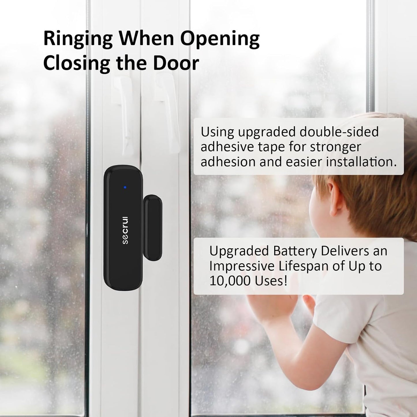 SECRUI Wireless Door Chimes When Door Open Entry for Business/Home/Office/Store Door Ringer Alert Buzzer Alarm with - 1 Receiver 3 sensors