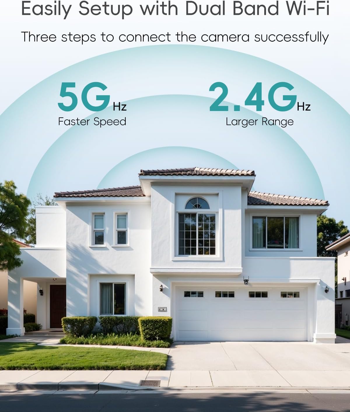 ZUMIMALL Cameras for Home Security 2-Pack (Black) - 2.4G/5G WiFi, Wired Camera for 24/7 Recording | Motion & Noise Detection, Auto Tracking, Cloud & No-Monthly-Fee SD Storage | Works with Alexa Google