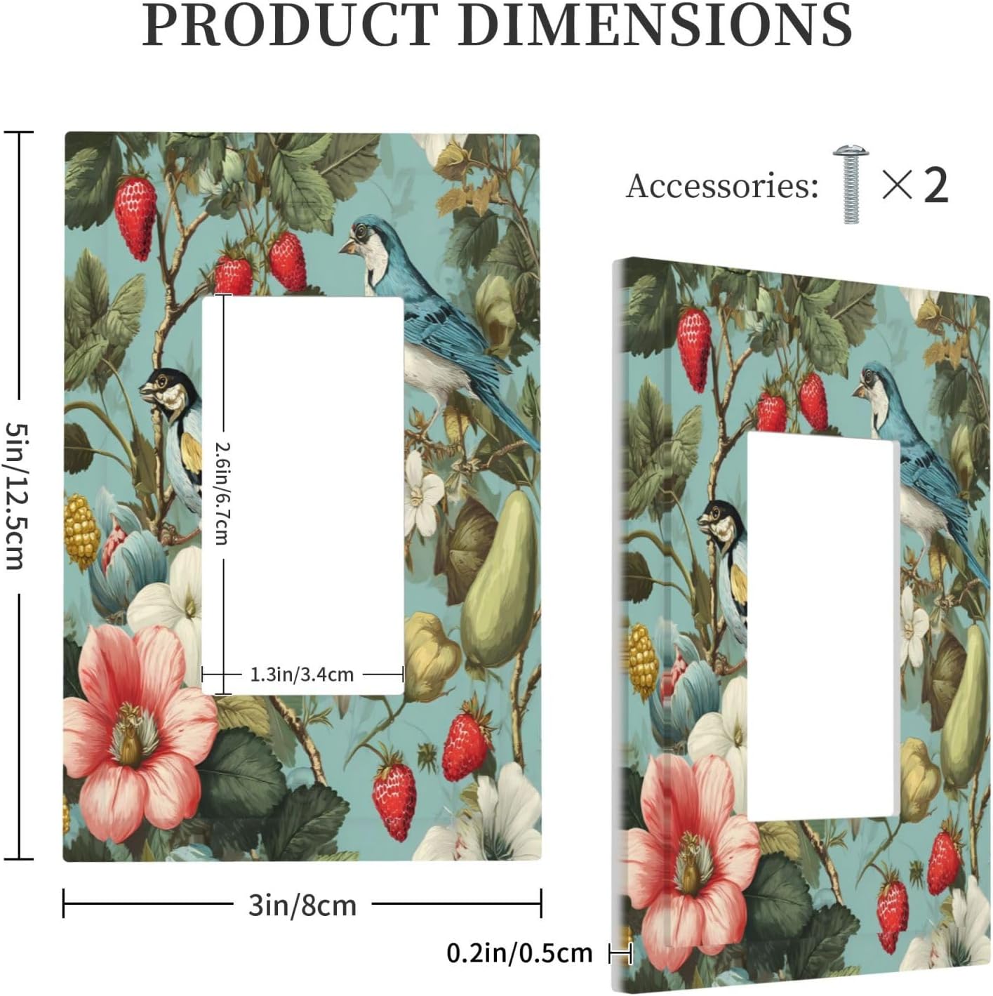 William Morris Flower 1 Gang Single Rocker Wall Plate Cover Decorative Light Switch Covers Electrical Faceplate Switch Plates for Bathroom Kitchen Home