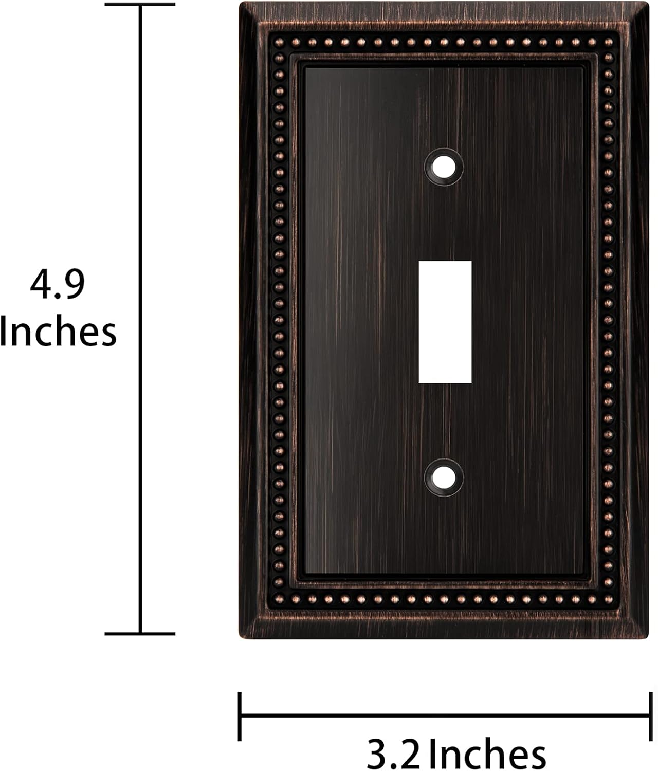 Henne Bery Sunken Pearls Heavy Duty Decorative Wall Plate Switch Plate Outlet Cover (Single Toggle, 3 Pack, Aged Bronze)